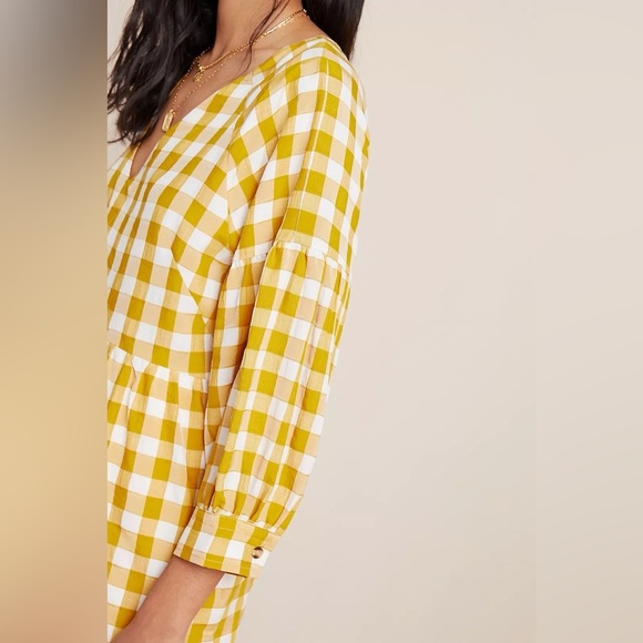 ANTHROPOLOGIE | MAEVE APRIL BABYDOLL GINGHAM IN YELLOW DANDELION X-SMALL - Picture 2 of 8